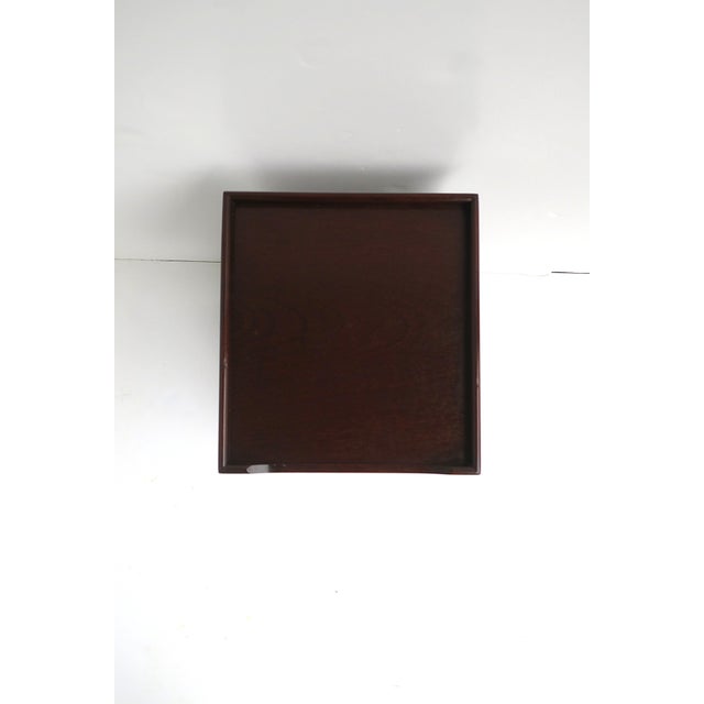 Telephone Table Mahogany Wood Leather, Two Avail. For Sale - Image 11 of 12