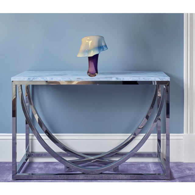 Art Glass Purple White Draped Vase Signed Rich Pitkethly For Sale - Image 12 of 18