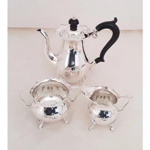 Arts and Crafts Sterling Silver Coffee Service from James Deakin & Sons, 1927, Set of 3 For Sale - Image 3 of 18