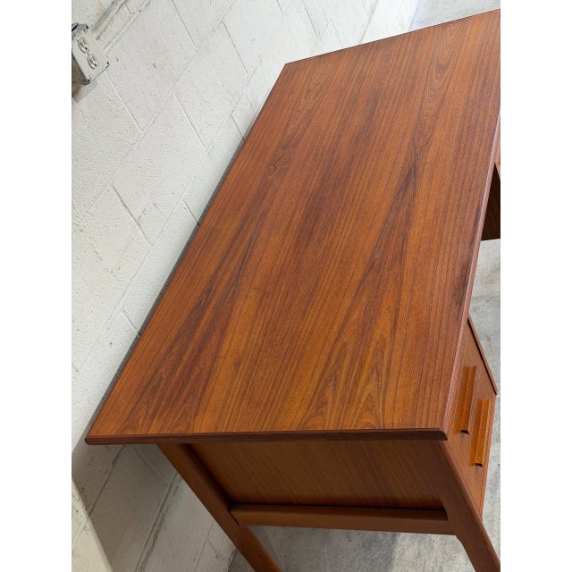 Teak Writing Table Home Office Storage Desk Denmark Mid-Century Modern 1960s For Sale In Los Angeles - Image 6 of 10