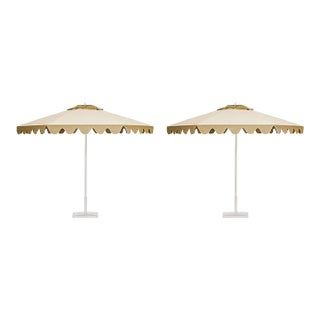 Caramel Latte 9' Patio Umbrella, Tan & Cream, Set of 2 For Sale