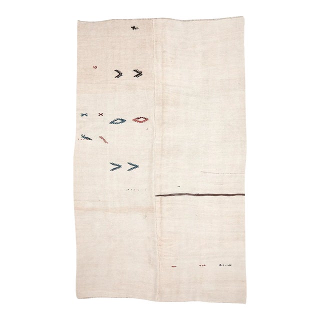 Mid 20th Century Large Vintage Hemp Kilim Rug For Sale