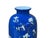 Blue 8" Vintage Bright Cobalt Blue Flower Bird Enamel Porcelain Art Vase For Sale - Image 8 of 13