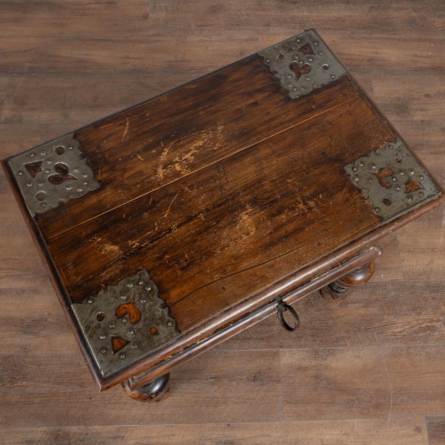 Early 19th Century Early 19th-Century Swedish Pine Lockbox Trunk Raised on Turned Legs For Sale - Image 5 of 11