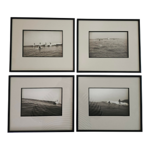 Vintage Set of Four Limited Edition Black and White Surfing Photos by Don James