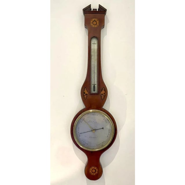 Antique George III Quality Mahogany Banjo Barometer For Sale - Image 9 of 9
