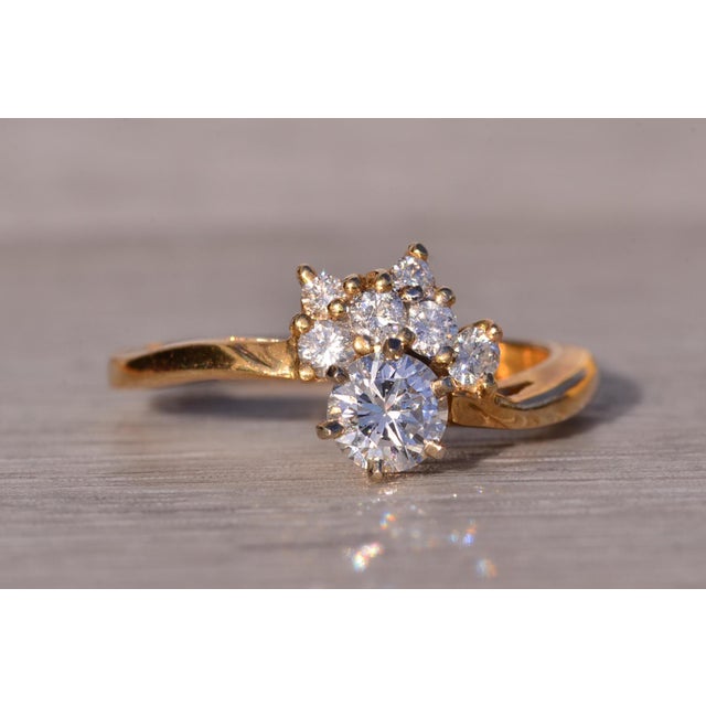 The Sunshine: Vintage Natural Diamond Engagement Ring in Yellow Gold For Sale - Image 9 of 11