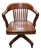 Mid-Century Traditional Taylor Chair Co. Solid Birch Walnut Swivel Banker's Chair For Sale