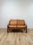MCM Danish Modern Cognac Color Two Seat Couch Curved Bench Sculptural Seating For Sale - Image 13 of 14