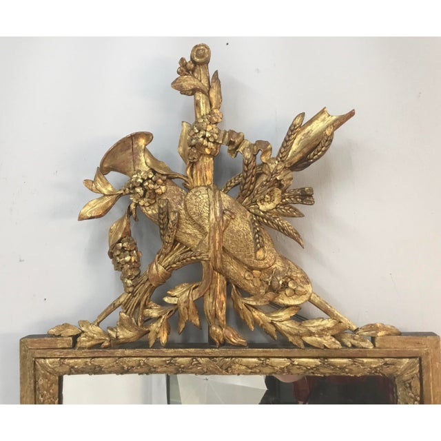 French 18th Century French Louis XVI Gilt Wood Pier Mirror For Sale - Image 3 of 13