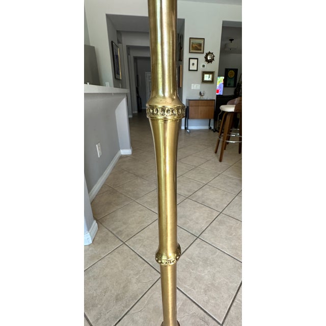 Late 20th Century Frederick CooperSolid Brass Faux Bamboo Floor Lamp For Sale - Image 11 of 17