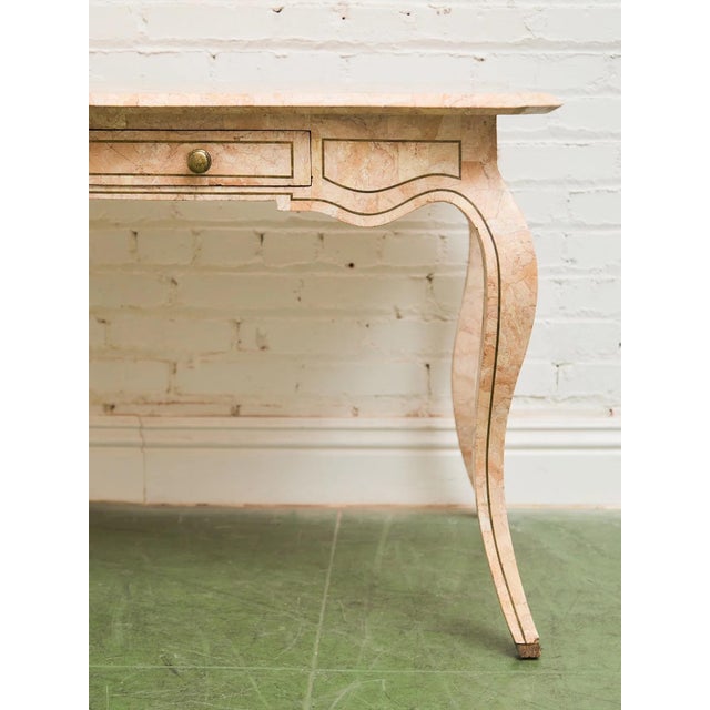 Stone Mid 20th Century Maitland-Smith Pink Tessellated Stone Finish Desk, Attributed For Sale - Image 7 of 12