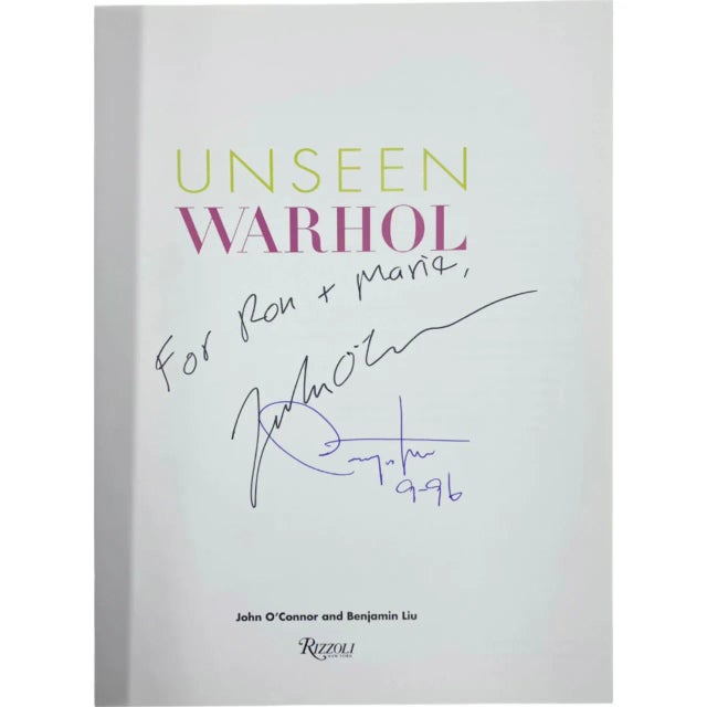 A signed copy of Unseen Warhol, the 1996 Rizzoli volume by John O’Connor and Benjamin Liu exploring the life and legacy of...