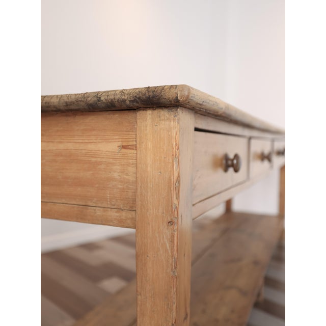 Wood Impressive Antique English Pine Pot Board Dresser Base - Circa 1850 For Sale - Image 7 of 15