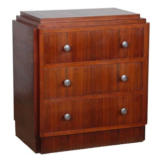 Art Deco Walnut Chest of Drawers, France, 1930s-1940s For Sale