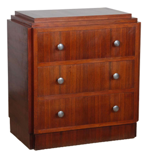 Art Deco Walnut Chest of Drawers, France, 1930s-1940s