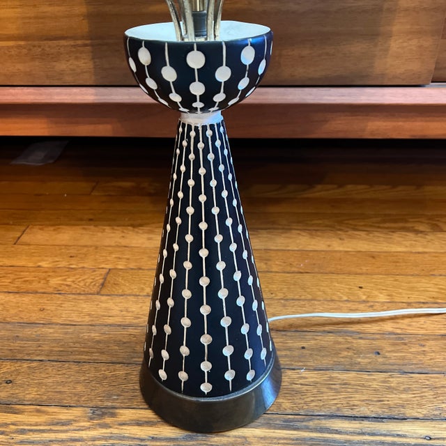 Mid-Century Modern Mid-Century F.A.I.P. Original Table Lamp With Original Shade For Sale - Image 3 of 12