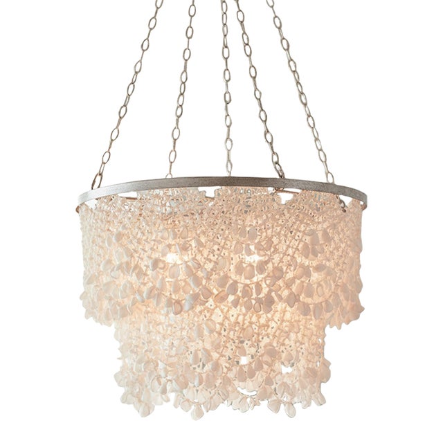 Made Goods Cascading Shell Chandelier For Sale