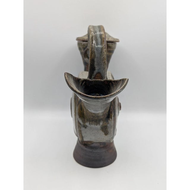 Vintage Mid Century Modern Ceramic Studio Art Pitcher With Lid For Sale - Image 10 of 16
