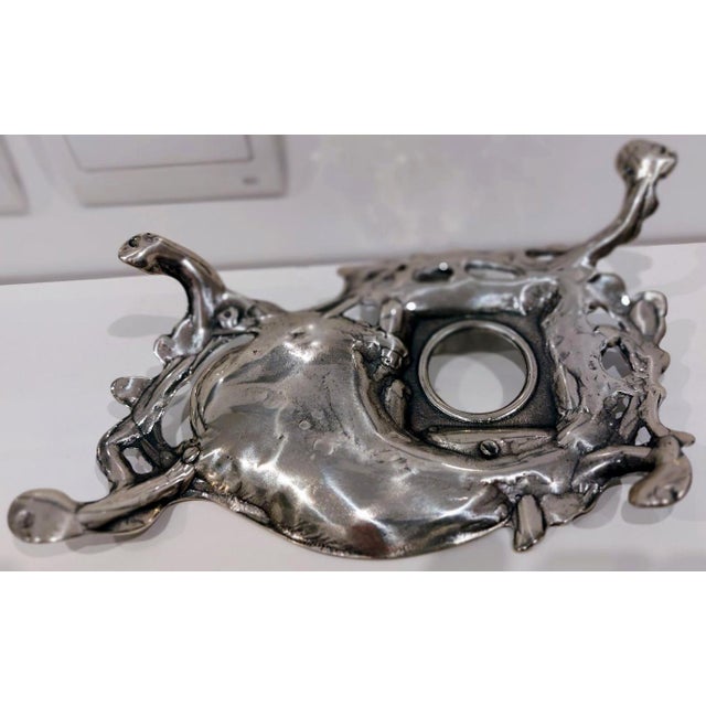 1920s Vintage Inkwell with Silver Plating and Marble, 1920 For Sale - Image 5 of 11