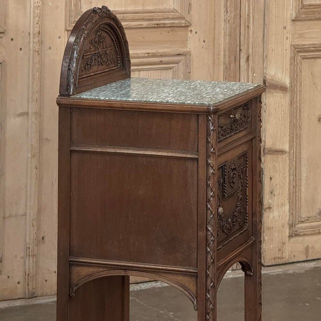 19th Century French Louis XVI Walnut Nightstand For Sale - Image 10 of 18