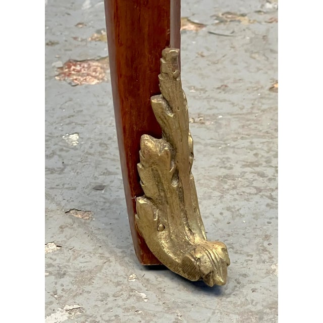 Antique French Bronze and Rouge Marble Side Table For Sale - Image 10 of 11