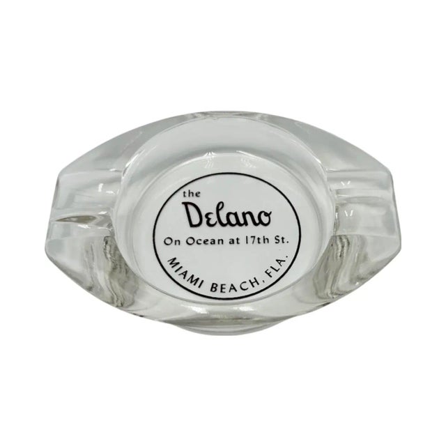 Transparent Vintage 5-Star the Delano Hotel Miami Beach Glass Ashtray For Sale - Image 8 of 11