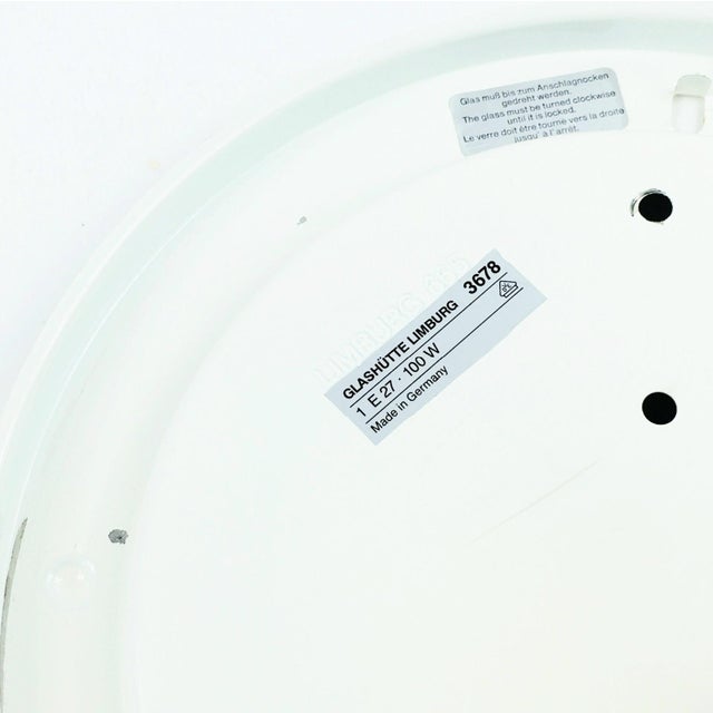 Mid-Century Modern White Iron and Glass Flush Mounts from Limburg, Germany, 1960s, Set of 2 For Sale - Image 9 of 11