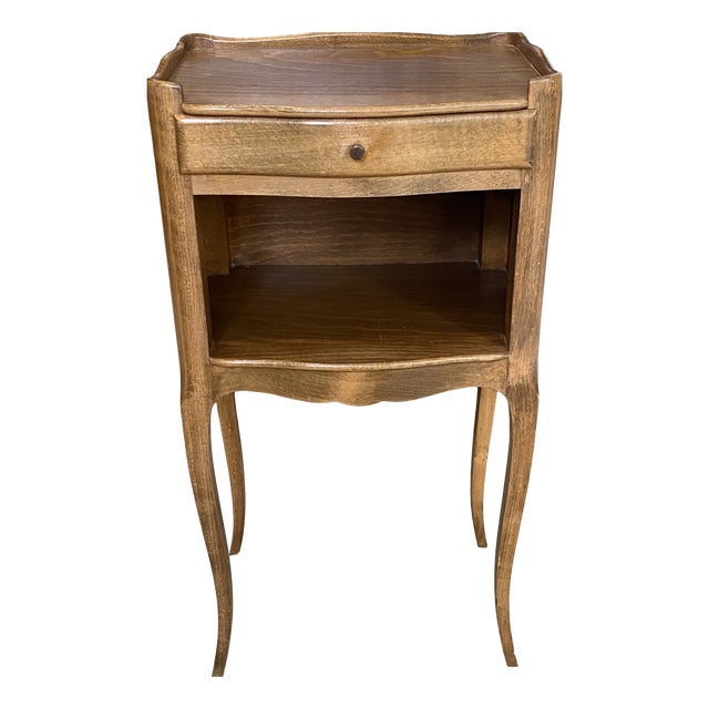 Louis XV Style Bedside Table with Drawer and Niche, 1950s For Sale
