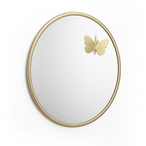 Romantic and refined, this wall mirror evokes light-hearted childhood memories thanks to the delicate brass butterfly that...