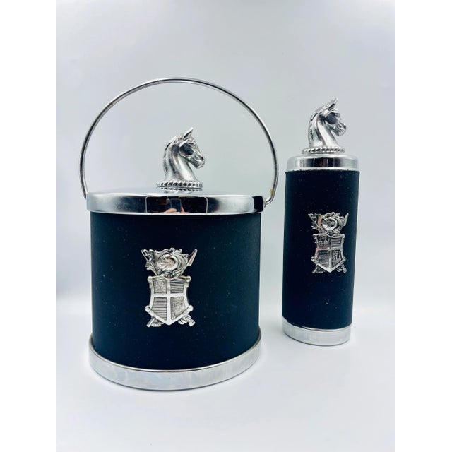Vintage “Knight in Shining Armor” & Horse Head Ice Bucket & Matching Musical Decanter For Sale - Image 13 of 13
