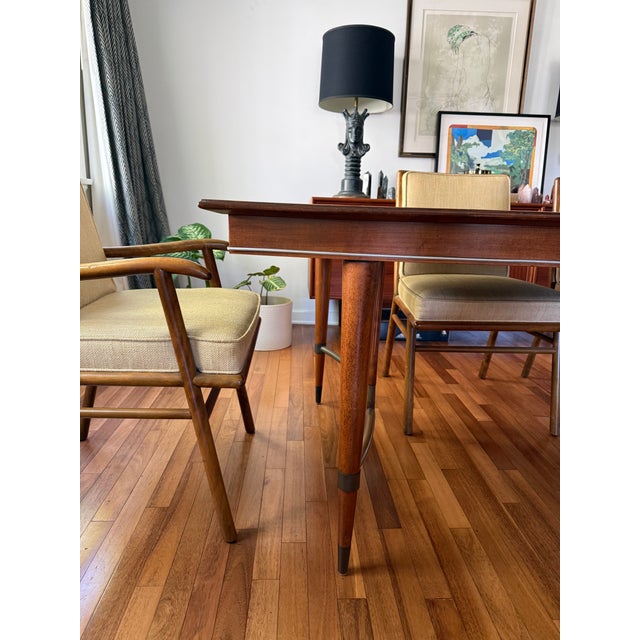 Bert England Bert England Walnut and Brass Dining Table, C 1950 For Sale - Image 4 of 5