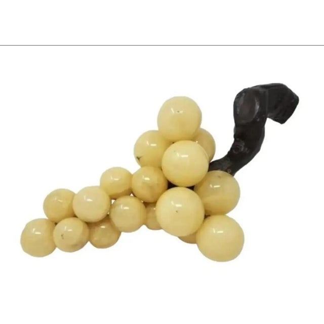 1950's Large Vintage Italian Alabaster Grapes With Grapevine Stem For Sale - Image 4 of 6