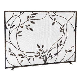 Swirling Jasmine Vines Fireplace Screen For Sale