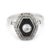 Art Deco 1930s Art Deco Onyx Diamond 18k White Gold Ring, Size 7 For Sale - Image 3 of 6