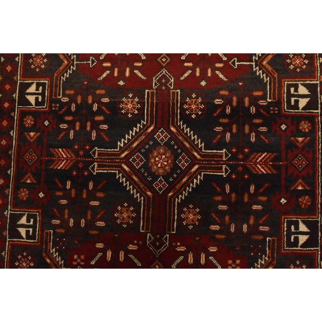 Black Baloch Runner 3’5” X 8′ Black Wool Vintage Tribal Hand-Knotted Oriental Rug For Sale - Image 8 of 13