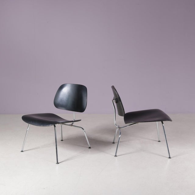 LCM Chairs in Chrome Metal with Black Plywood by Charles & Ray Eames for Herman Miller, USA, 1960s, Set of 2 For Sale - Image 9 of 11