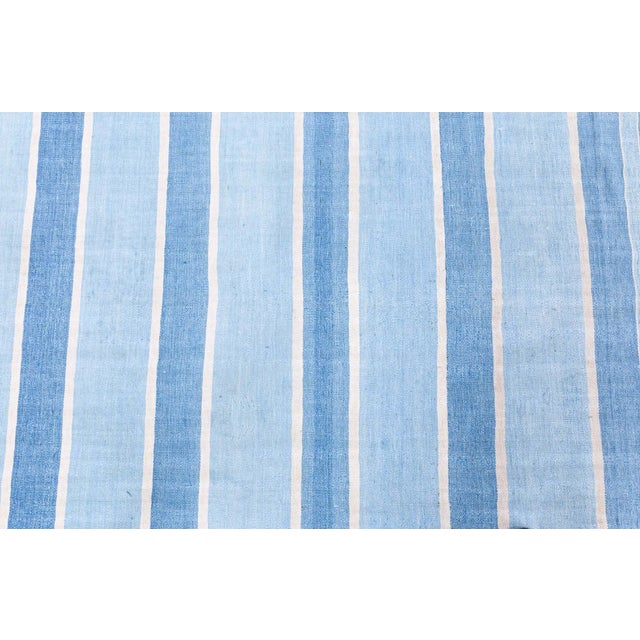 Blue Vintage Indian Dhurrie Rug Doris Leslie Blau For Sale - Image 8 of 9