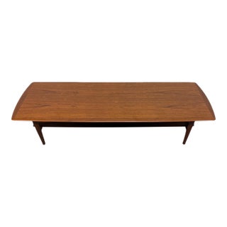 Mid-Century Danish Modern Teak Coffee Table W/Magazine Shelf - Refinished For Sale