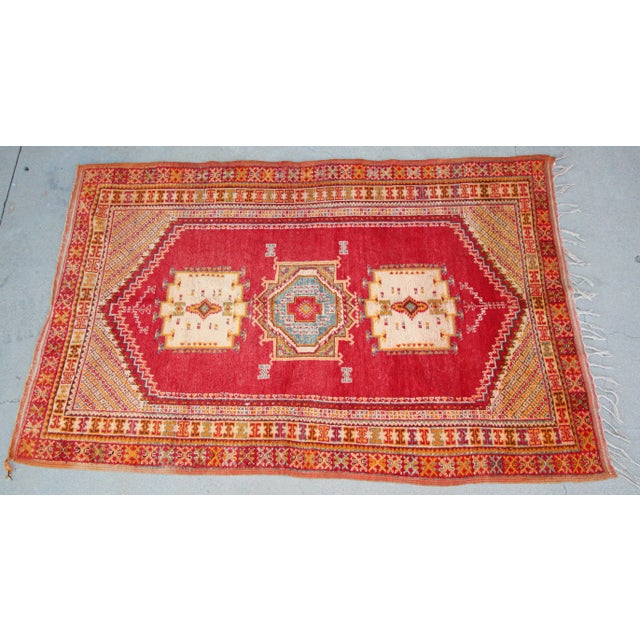 Berber Tribes of Morocco 1960s Moroccan Vintage Hand-Woven Tribal Rug For Sale - Image 4 of 12