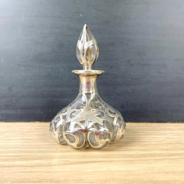 Antique Circa 1893 Alvin Fine Sterling Overlay Perfume Bottle For Sale - Image 9 of 9