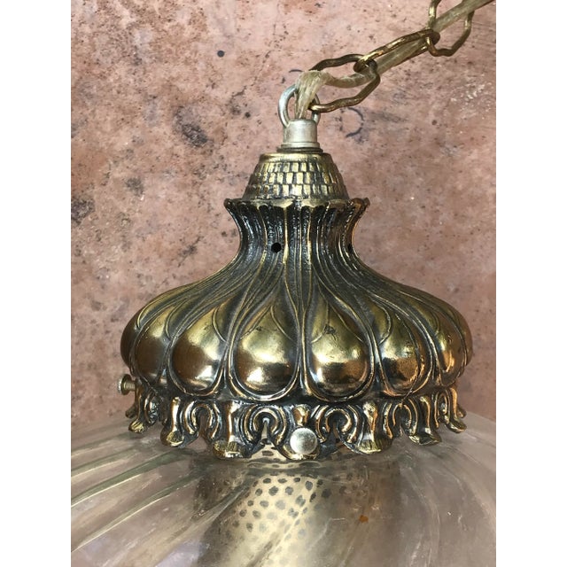 Gold Vintage Hollywood Regency Style Swag Lamp For Sale - Image 8 of 10