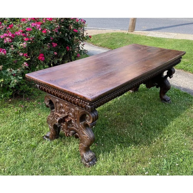 Baroque 17th-Early 18th Century Tuscan Baroque Walnut Trestle Table For Sale - Image 3 of 11