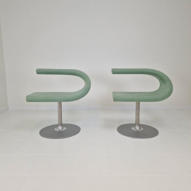 Very nice set of 2 "Innovation C" swivel chairs, designed by Fredrik Mattson for Bla Station, Sweden. Innovation C is the...
