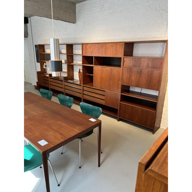 Large Freestanding Wall Unit in Teak by Poul Cadovius for KLM, 1960s For Sale - Image 5 of 8