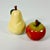 Ceramic 1980s Vintage Portuguese Arts & Crafts Majolica Fall Pear & Apple Salt and Pepper Shakers - Thanksgiving For Sale - Image 7 of 14