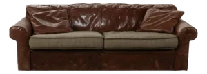 Ralph Lauren Leather and Plaid Sofa