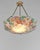 Loys Lucha French Art Deco Pendant Light 1930s - Octagonal Pink Floral Enameled Shade For Sale - Image 4 of 16