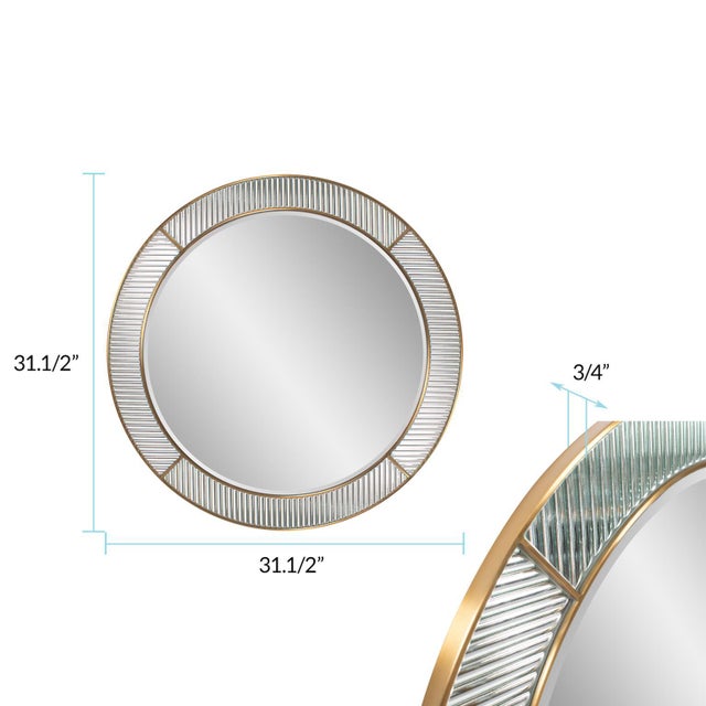 Frosted Round Wall Mirror For Sale - Image 11 of 11