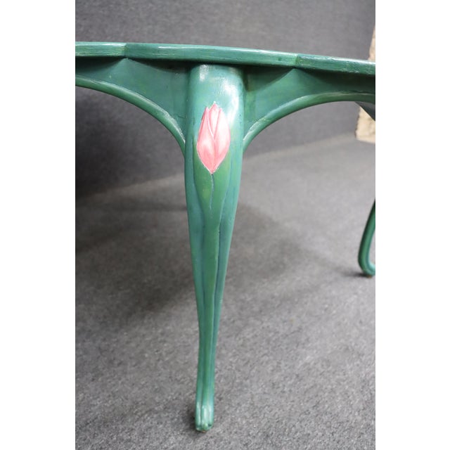 Wood Art Nouveau Water Lily Coffee Table For Sale - Image 7 of 12
